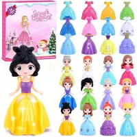 OCreon Adventskalender für Mädchen: 24-tägiger Adventskalender für Kinder, Prinzessin, Ankleiden, Förderung der motorischen Fähigkeiten, Outfits