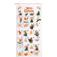 OCreon Adventskalender für Weihnachten mit 24 Fächern – Wiederverwendbare Aufbewahrungstasche für den Adventskalender – Stoffkalender – Wandbeutel für Weihnachten, Urlaub und Zuhause
