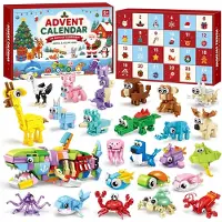 OCreon Adventskalender 2026 für Kinder – 24 Tage Weihnachtskalender mit Tieren und über 676 Klemmbausteinen – 12 Tiere aus aller Welt, 3-in-1-Modelle und 12 weitere