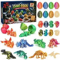 OCreon Adventskalender mit Dinosauriereiern – 3D-gedruckt – 24 Überraschungen