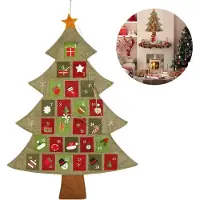 OCreon Adventskalender, Weihnachtsbaum, Countdown bis Weihnachten, 64 cm hoch, 89 cm breit
