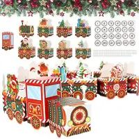 OCreon DIY-Adventskalender zum Befüllen – 24 farbenfrohe Schachteln zum Verzieren und Dekorieren – Geschenkbox