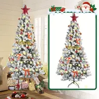 Selius Kunsttannenbaum - Imitationstannenbaum - Künstlicher Weihnachtsbaum - Flocked Weihnachtsbaum - Klappbarer Weihnachtsbaum - 150 cm hoch