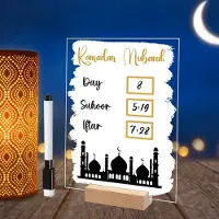 OCreon Ramadan-Kalender – Adventskalender – 30 Tage – Eid Mubarak-Kalender – Handgeschriebener Adventskalender – Acryl – DIY-Gebet