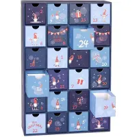 OCreon Wichtel – Zwerg – Blau – DIY-Adventskalender mit 24 Fächern für Gutscheine – Süßigkeiten und andere eierförmige Artikel – Größe 32-5 cm, aus Karton