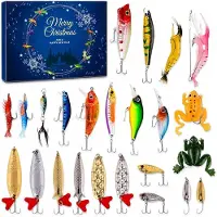 OCreon Adventskalender für Fische – Adventskalender für Fische 2024 – 24 Tage Fischmotiv – Fischmotiv – Fischmotiv – Adventskalender für Männer – Für Angler