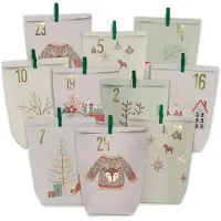 OCreon Adventskalender zum Befüllen – 24 Papier-Weihnachtsbeutel, die Sie selbst befüllen können