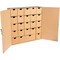 OCreon Karton-Adventskalender –, aus 100 % Recyclingpapier – 29,6 x 29,6 x 6,5 cm – Adventskalender zum Befüllen – Aufbewahrungsbox zum Bemalen und Dekorieren