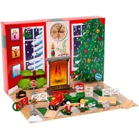 OCreon Adventskalender mit Zubehör für Modelleisenbahnen – Ab 3 Jahren – Passend für Holzeisenbahnen