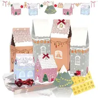OCreon Adventskalender-Häuschen zum Befüllen – 24 Stück – DIY-Adventskalender-Häuschen zum Befüllen für Kinder