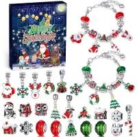 OCreon Adventskalender 2026 für Mädchen – Weihnachtskalender mit Schmuckbastelset für Mädchen – Set mit 24 Anhängern für Armbänder