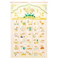OCreon Adventskalender – Wiederverwendbare Stoff-Adventskalender mit 30 Fächern – Adventskalender zum Aufhängen – Eid-Dekorationen für Zuhause – Weiß, Gold