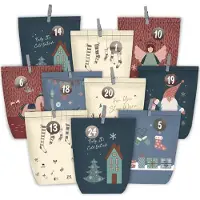 OCreon Adventskalender zum Befüllen – 24 Weihnachtskalender – Papierbeutel zum Selberbasteln – Geschenktüten zum Selberfüllen