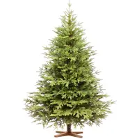 FairyTrees Weihnachtsbaum künstlich 180cm Nordmanntanne Exklusiv 100% PE | Tannenbaum Holzständer | EU | Christbaum künstlich mit Naturgetreue Spritzguss Elemente
