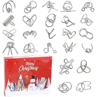 OCreon Rätselspiele Adventskalender. Enthält 24 Metall-Rätsel. Adventskalender mit Rätseln für Kinder – Weihnachtskalender