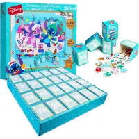 OCreon Disney Stitch Adventskalender 2026: Puzzle für Erwachsene und Kinder, um die Zeit bis Weihnachten zu zählen. Adventskalender-Puzzle mit 1000 Teilen