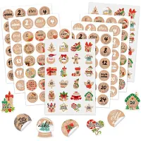 OCreon Aufkleber-Adventskalender, Zahlen – Set mit 8 Stück