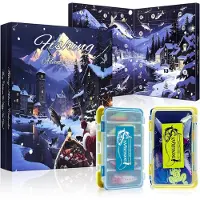 OCreon Adventskalender 2025 – Weihnachts-Adventskalender – Adventskalender für Männer – 24-teiliges Angelset – Adventskalender für Angler – Enthält 2 Köderboxen