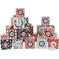 OCreon DIY-Adventskalender-Set mit 24 Boxen – Motiv: Hygge – 24 farbenfrohe Boxen zum Dekorieren und Befüllen – 24 Boxen – von Papierdrachen