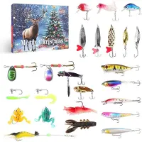 OCreon Adventskalender 2025 für Herren – Set mit 24 Fischereibedarfsartikeln – Weihnachtskalender 2025 – Adventskalender für Angler – Geschenk für Fischer