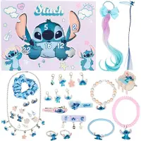 OCreon Trend Disney Stitch Adventskalender 2025 für Mädchen – Haarschmuck und Accessoires für die Weihnachtszeit – Haarklammern