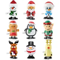 OCreon Wind-up Spielzeug für Weihnachten - 9 Stück - Figuren - Mechanisch angetrieben - Adventskalender - Füllmaterial - Springende Spielzeuge - Rentier
