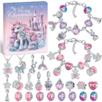 OCreon Adventskalender 2026 für Mädchen – Weihnachtskalender mit Schmuckbastelset für Kinder – Armbänder und Ketten
