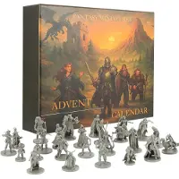OCreon Adventskalender im Fantasy-Stil – 24 unbehandelte RPG-Miniaturen im Maßstab 28-32 mm – PVC-Figuren für Rollenspiele – Ideal für Gefechte und Brettspiele