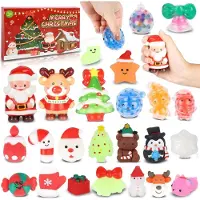 OCreon Adventskalender 2026 – 24 Stück Weihnachtsschneemänner Mochi Squishy Adventskalender – 3 große, langsam aufsteigende Figuren + 21 kleine