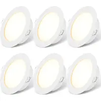 LVWIT LED Einbaustrahler 230V Ultra Flach 8W 880LM LED Spots Badezimmer, 4000K Neutralweiß Deckenspots, Einbauleuchten Wohnzimmer, Flach Deckenleuchte Küche, Lochmaß 100mm, 6er Set