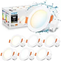 LVWIT 4W Einbauleuchte LED Dimmbar 230V LED Spots Flach Einbaustrahler 75mm Loch 400LM Ersetzt 35W Halogen Deckenspots Warmweiß 3000K Neutralweiß 4000K Kaltweiß 6500K Einbaustrahler, 6er Set