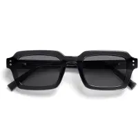 Opulize EDG Sonnenbrille für Damen Herren, Schwarz Gläser, Blendfreie UV400-Schu