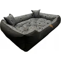 Dogs 4 Life Dogs4Life BASIC Hundebett 75x65 cm Schwarz mit Knochenmuster