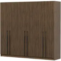 FABRYKA MEBLI IDŹCZAK Drehtürenschrank Kleiderschrank Schlafzimmerschrank Schrank 230 cm Nussbaum/Nussbaum sechstürig Rosa 03