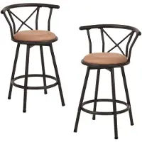 Meublescosy MEUBLE COSY 2er Set Barhocker Sitzhöhe Drehbarer Industriestil mit gepolsterter