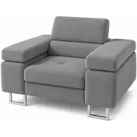Tegre Sessel LAZARO in Dunkelgrau 134 x 90 x 102 cm bequemer Polstersessel mit breiten Armlehnen