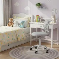 FURNITURER Kinderschreibtischstuhl, Höhenverstellbarer Drehstuhl ohne Armlehnen,