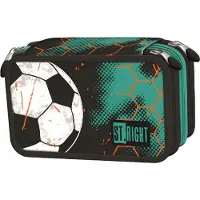 St.Majewski - ST.RIGHT Federmäppchen 3 Fächer - Mäppchen für Mädchen und Jungen - Federmappe 3-Fach Federtasche Gefüllte Schüleretui Schulmäppchen - Ball Motiv