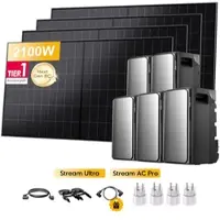 EcoFlow Stream Ultra, All-in-One Speicher für Balkonkraftwerke, mit 4 x 525Wp LONGi BC Bifazial Solarmodul, by Powerness - Stream Ultra + 4 x Stream AC Pro | 9600Wh / 4 x Smart Plug / Selbstabholung