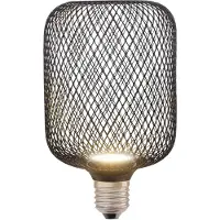 Osram DECOR LED FLAT SQUARE quadratische flache Lampe mit 3.5W, 300lm/2700K in Warmweiß 827, frosted, aus Kunststoff in Schwarz, mit E27 Schraubgewinde, nicht dimmbar, 100 mm Durchmesser.