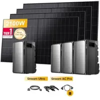 EcoFlow Stream Ultra, All-in-One Speicher für Balkonkraftwerke, mit 4 x 525Wp LONGi BC Bifazial Solarmodul, by Powerness - Stream Ultra + 3 x Stream AC Pro | 7680Wh / ohne Zubehör / Standardversand