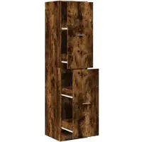 Helloshop26 - Apothekerschrank aus geräucherter Eiche 40 x 41 x 174 cm großer Stauraum vielseitig einsetzbar Holzwerkstoff 02_0055671