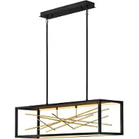 HINKLEY Elstead Styx LED Hängeleuchte 33cm Schwarz und vergoldetes Gold