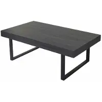 Generique Couchtisch Kos T576, Wohnzimmertisch, 40x110x60cm MVG- Schwarze Eiche-Optik, dunkle Metall-Füße