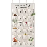 Dripio Stoff-Adventskalender, 24 Fächer, 120×60 cm, beige, zum Befüllen