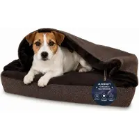 TRIBECCO Orthopädisches Hundebett Höhlenbett Gelenkschonend M 70x55 cm Braun