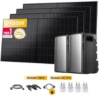 EcoFlow Stream Ultra, All-in-One Speicher für Balkonkraftwerke, mit 4 x 525Wp LONGi BC Bifazial Solarmodul, by Powerness - Stream Ultra + Stream AC Pro | 3840Wh / 4 x Smart Plug / Standardversand