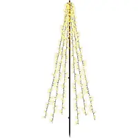 Syfax LED-Weihnachtsbaum 165 cm 540 LEDs Warmes Weiß Stahl Schwarz
