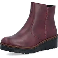 Rieker Damen Stiefelette mit Keilabsatz – Komfort & Wärme für kalte Tage X9165, Größe:42 EU, Farbe:Rot