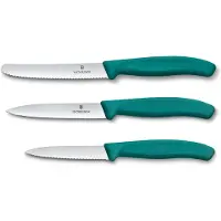Victorinox Swiss Army Victorinox Swiss Classic Küchenmesser Set, 3-tlg, Gemüsemesser, Grün